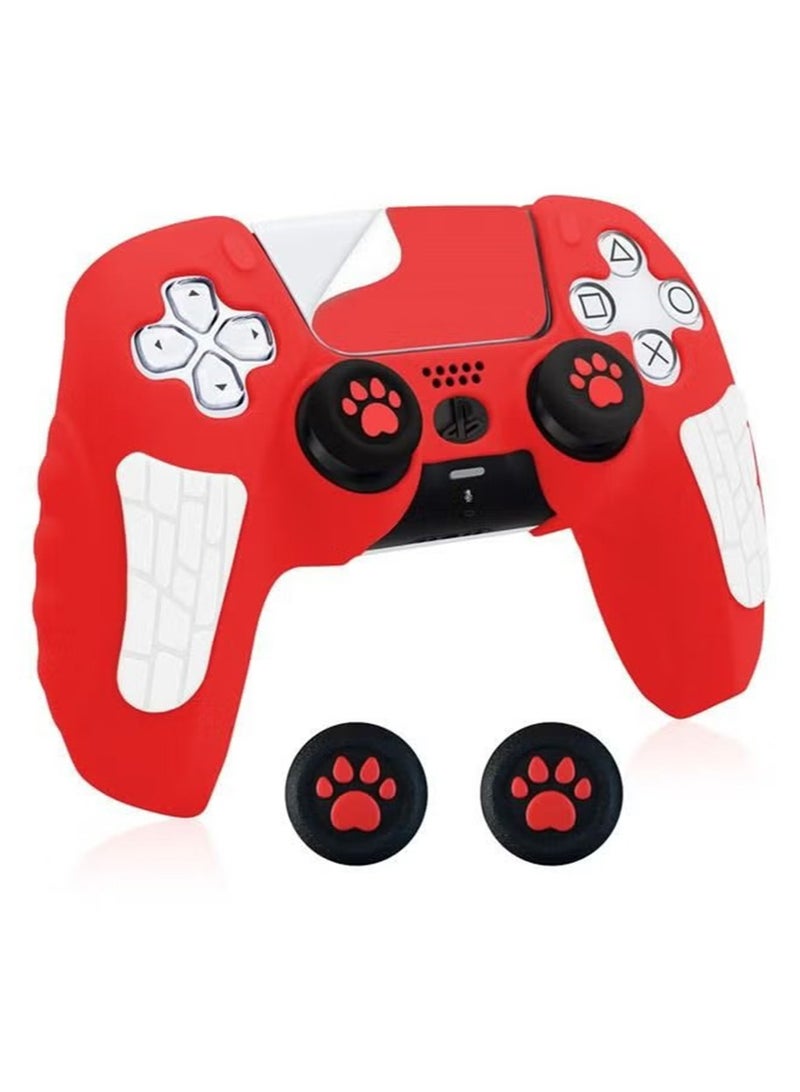 IINE Case Cover for PS5/PS5 Slim Wireless Controller for Dual Sense Leather Texture Soft Silicone Protection Anti-scratch Anti-fall Case Cover Electronic game Machine Accessories - Image 1